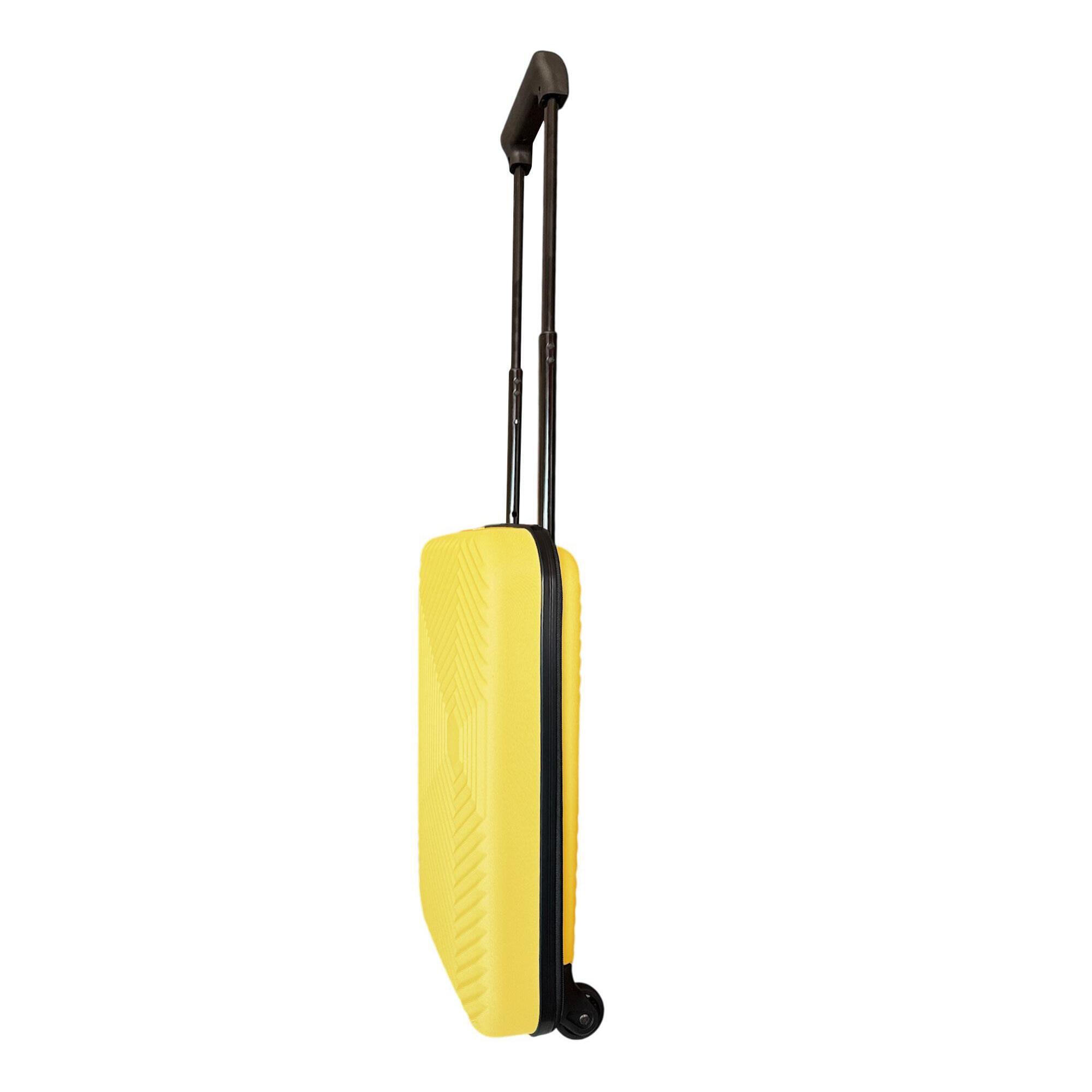 Maleta de cabina 18" plegable ultrafina/se pliega de 28cm a 13cm de grosor/ligera y resistente abs/ 2 ruedas + mango telescópico/ color amarillo