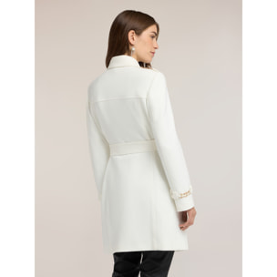 Motivi - Trench con cinturón mezcla viscosa - Blanco