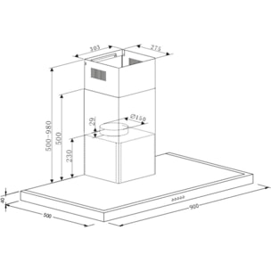 Hotte décorative murale BRANDT BHB3912X
