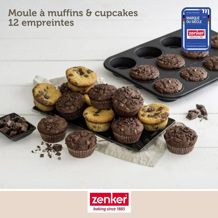 Set pâtisserie avec moule à muffins 12 empreintes 38 x 26 cm, 2 bols à mixer, verre mesureur et spatule Zenker