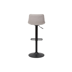 Tabourets de bar réglables pivotants 360° en tissu effet velours texturé beige et métal noir (lot de 2) BOOST