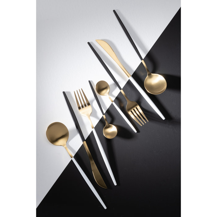 J-Line couvert - acier inoxydable - or/noir - box de 24 pièces