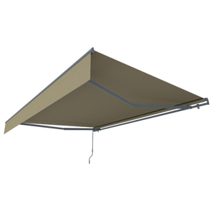 TULLY Store banne manuel 2,95 x 2,5 m en aluminium avec toile taupe