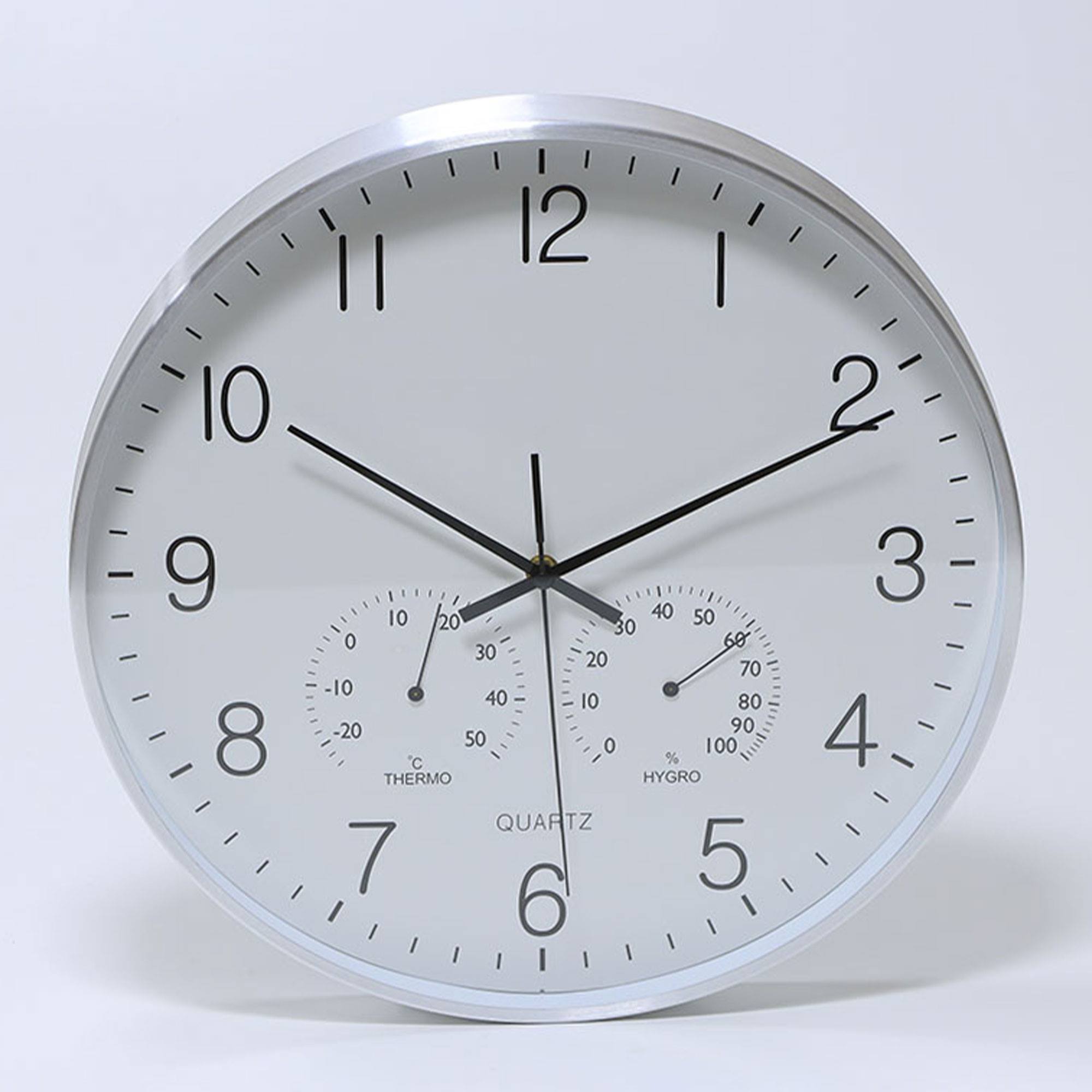 Well home reloj de pared de diseño moderno con termómetro e higrómetro ø38cm