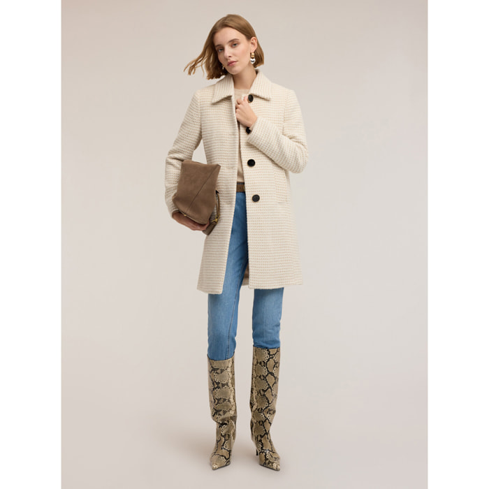 Motivi - Cappotto lungo jacquard - Beige