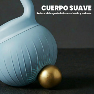 Pesa Rusa 10 kg, Soft Kettlebell Relleno de Arena Metálica y Mango Antideslizante, para Entrenamiento Culturismo en Casa, Gimnasio, Azul Claro