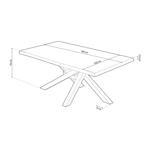 Mesa de comedor Xena Fit 180 Roble - Blanco