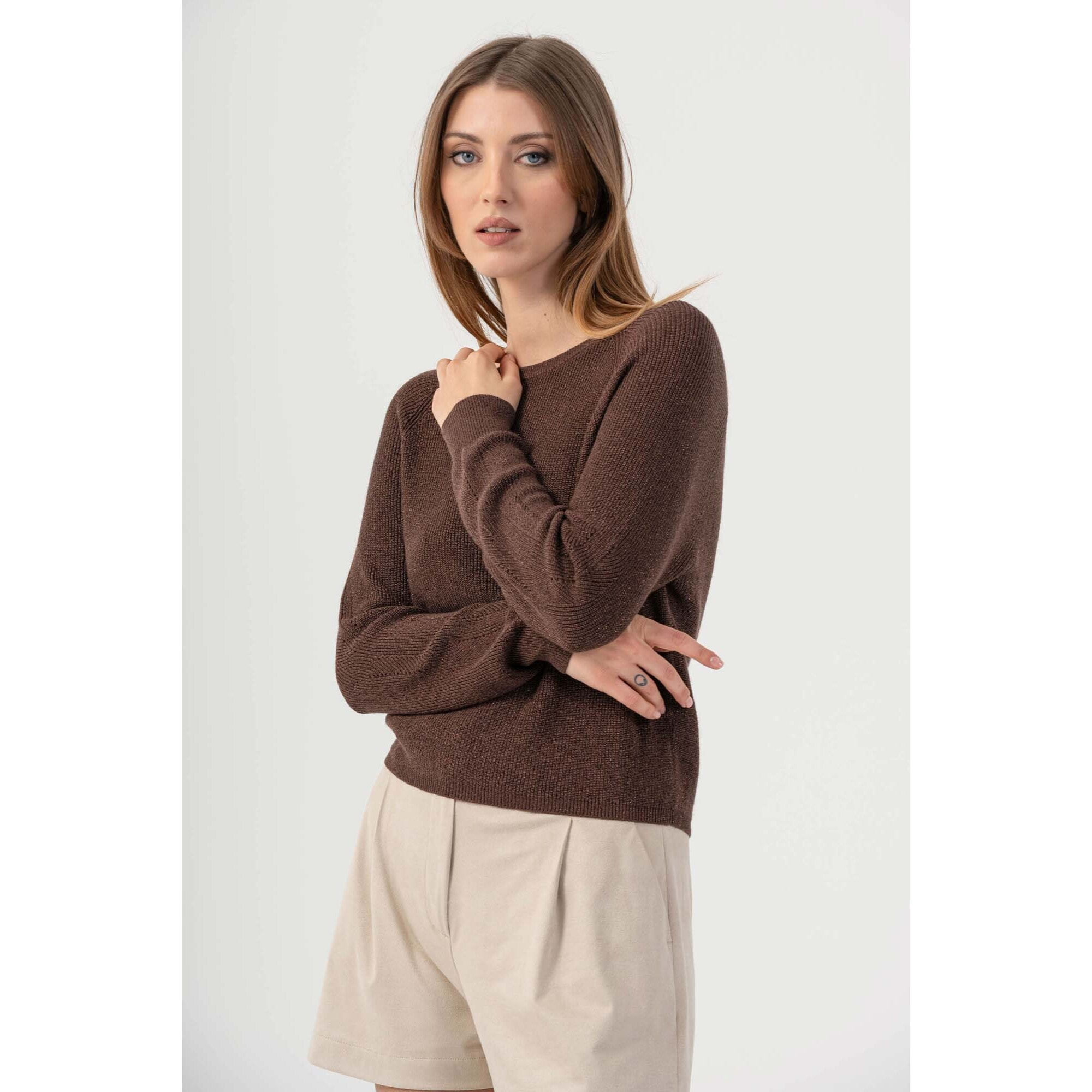 Kocca - Maglia girocollo in lurex Donna