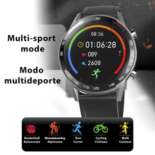 Smartwatch T23 con temperatura corporea, tensione, ossigeno nel sangue e modalità multisport.