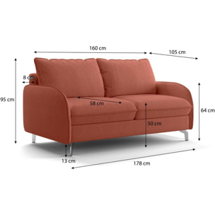 Canapé droit convertible 3 places en tissu chenille - ouverture express - NOVOLI
