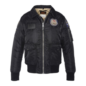 OHARAVINT-RS FLIGHT JACKET WITH DETACHABLE PILE FUR COLLAR & BADGES 100% RECYCLED NYLON
BLACK OR BROWN COLLAR= 100% POLYESTER Nero