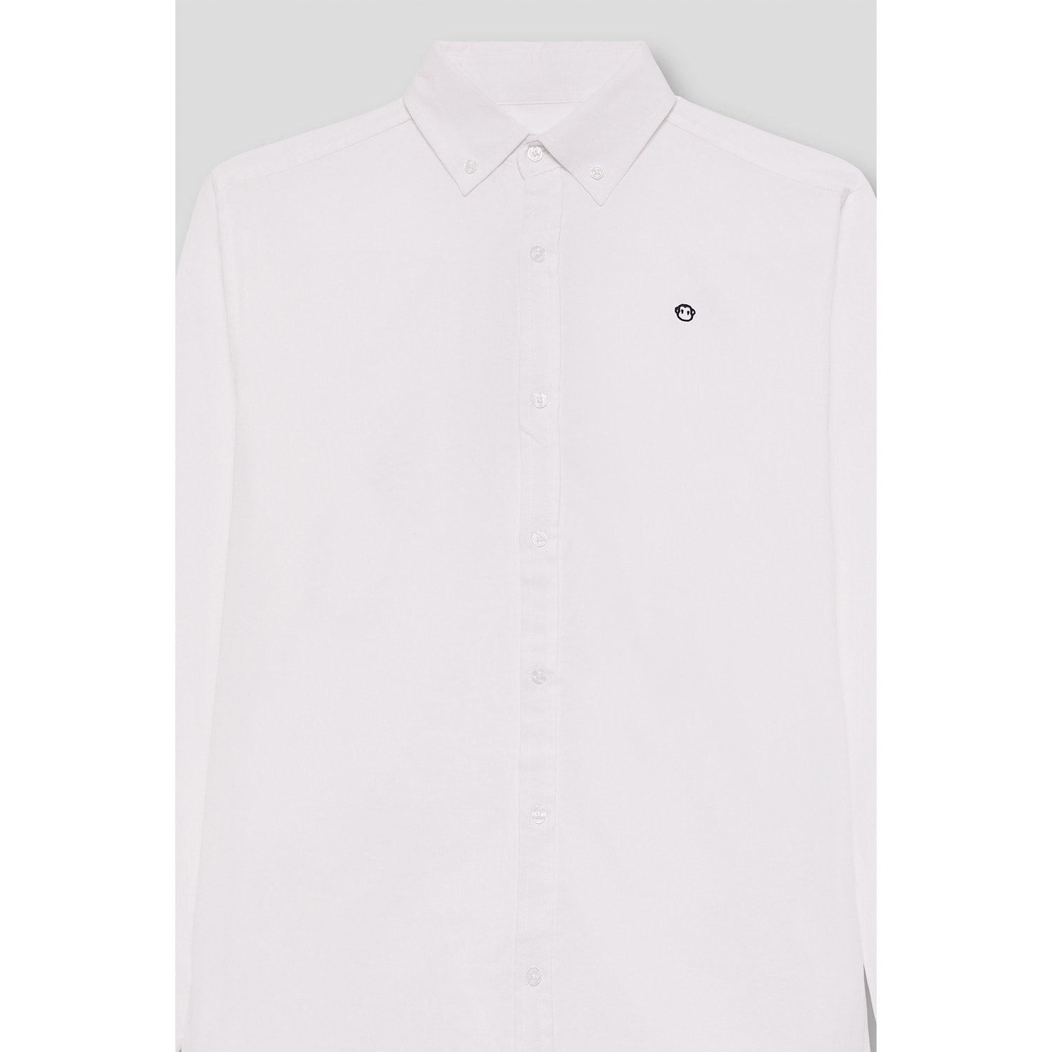 Polo Niño Manga Larga de Punto Camisa 100 % Algodón Color Blanco, Cuello Button-Down, Botones Frontales, Logo Bordado | Color: Blanco | Street Monkey