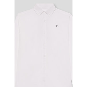 Polo Niño Manga Larga de Punto Camisa 100 % Algodón Color Blanco, Cuello Button-Down, Botones Frontales, Logo Bordado | Color: Blanco | Street Monkey
