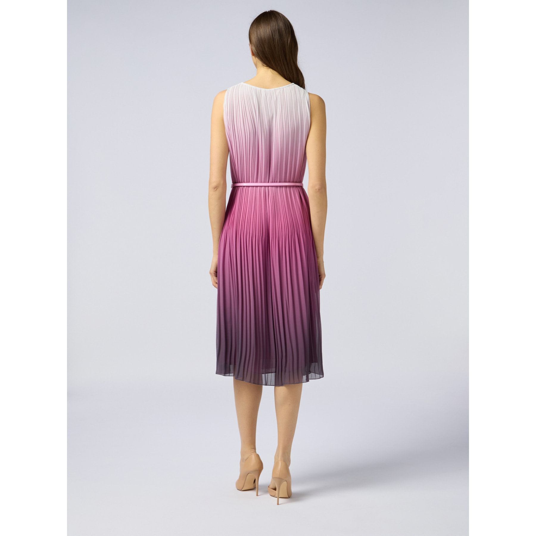 Oltre - Vestito midi plissé sfumato - Rosa