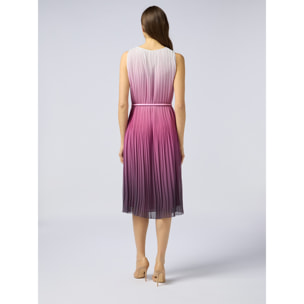 Oltre - Vestito midi plissé sfumato - Rosa