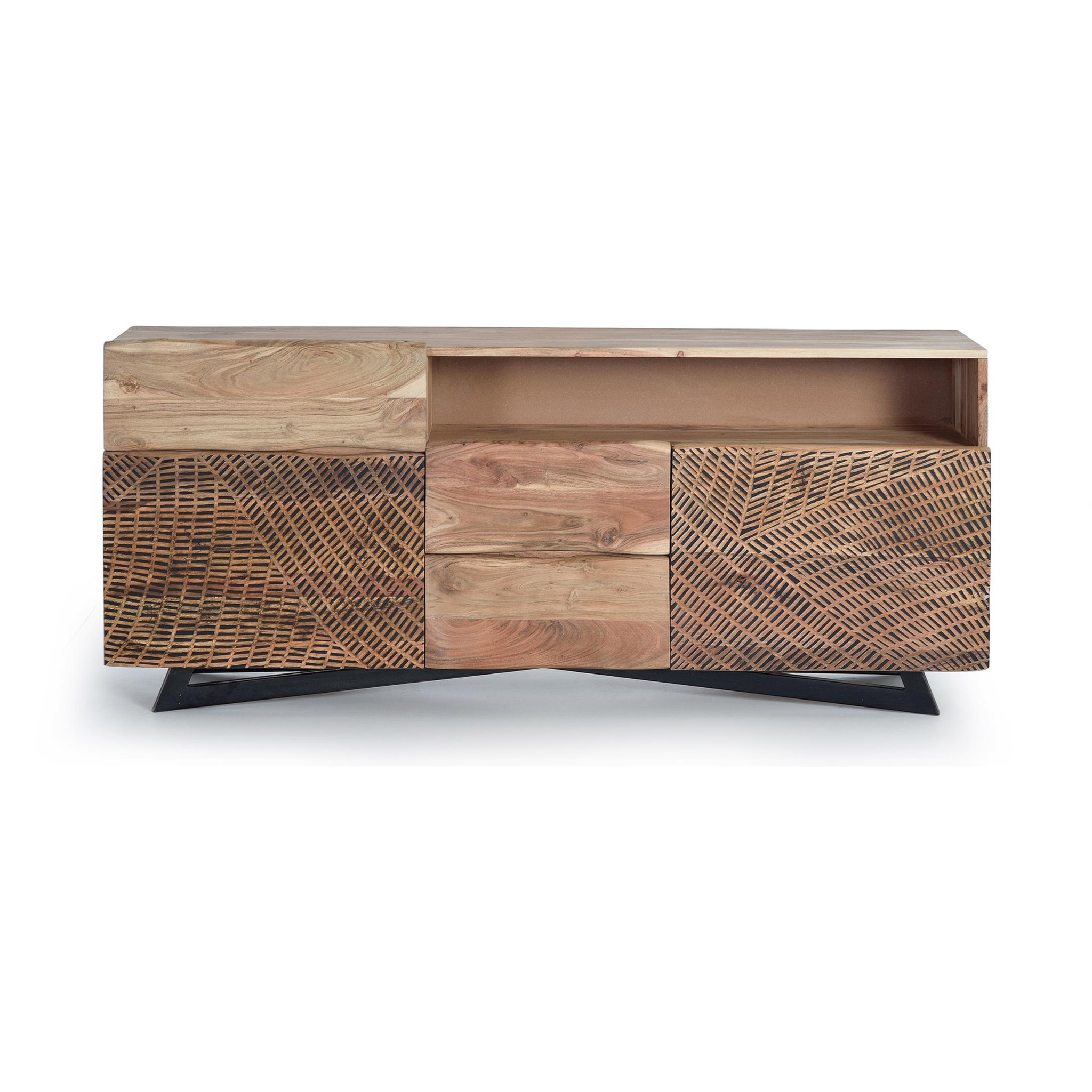 Aparador de Madera de Acacia Estilo Rústico Moderno
