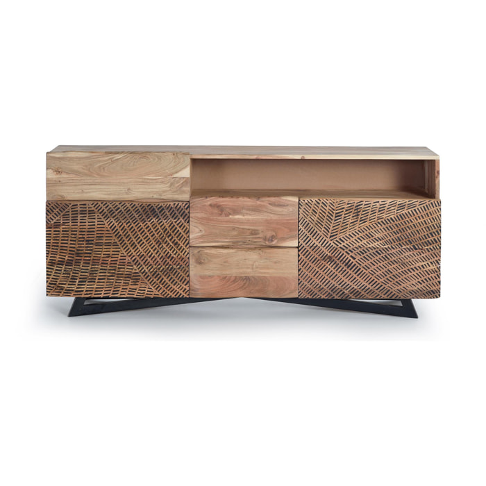 Aparador de Madera de Acacia Estilo Rústico Moderno