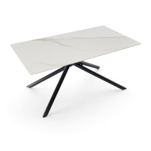 Tavolo MACINAGGIO in ceramica finitura calacatta oro