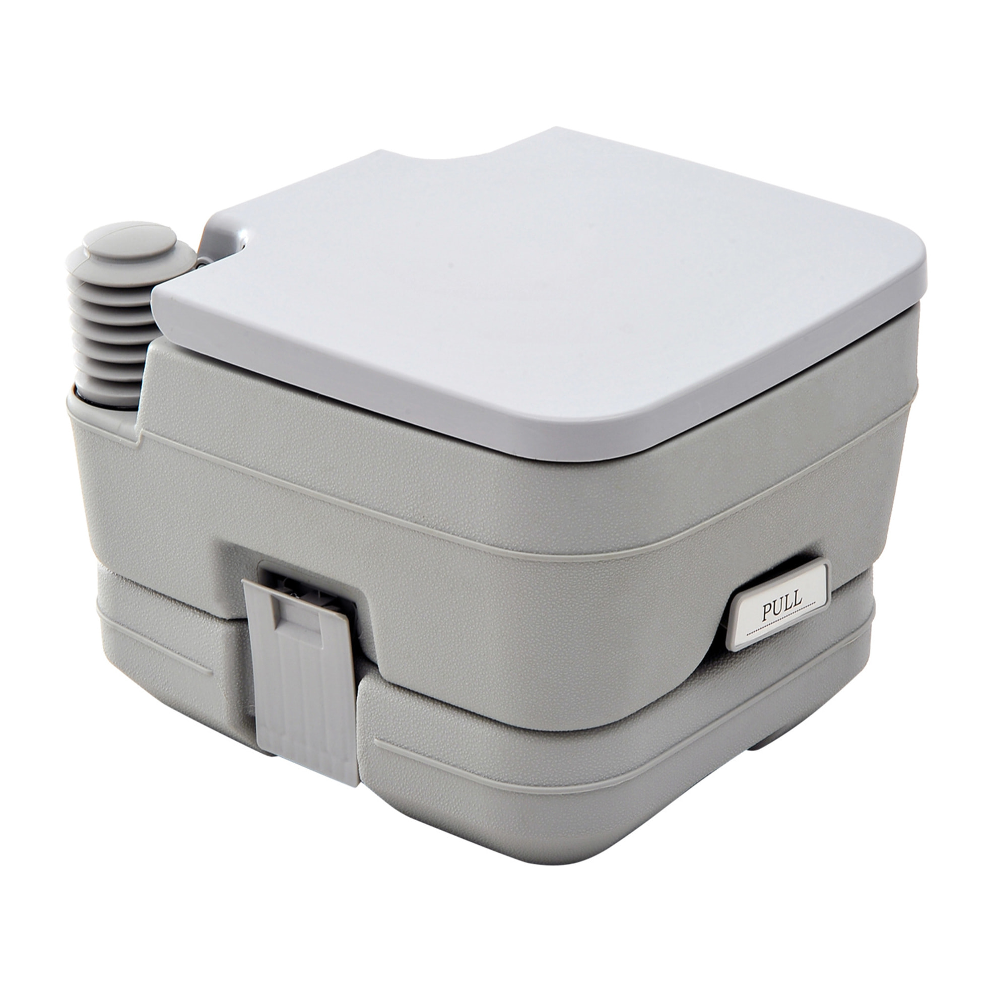 Inodoro Portátil WC Portátil con 2 Tanques de 10L Carga 200 kg Inodoro para Exterior Camping Acampar Senderismo 36x42x30 cm Gris