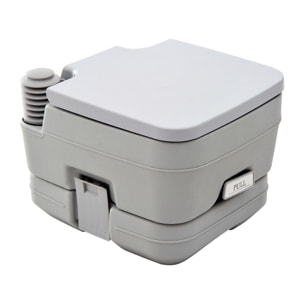 Inodoro Portátil WC Portátil con 2 Tanques de 10L Carga 200 kg Inodoro para Exterior Camping Acampar Senderismo 36x42x30 cm Gris