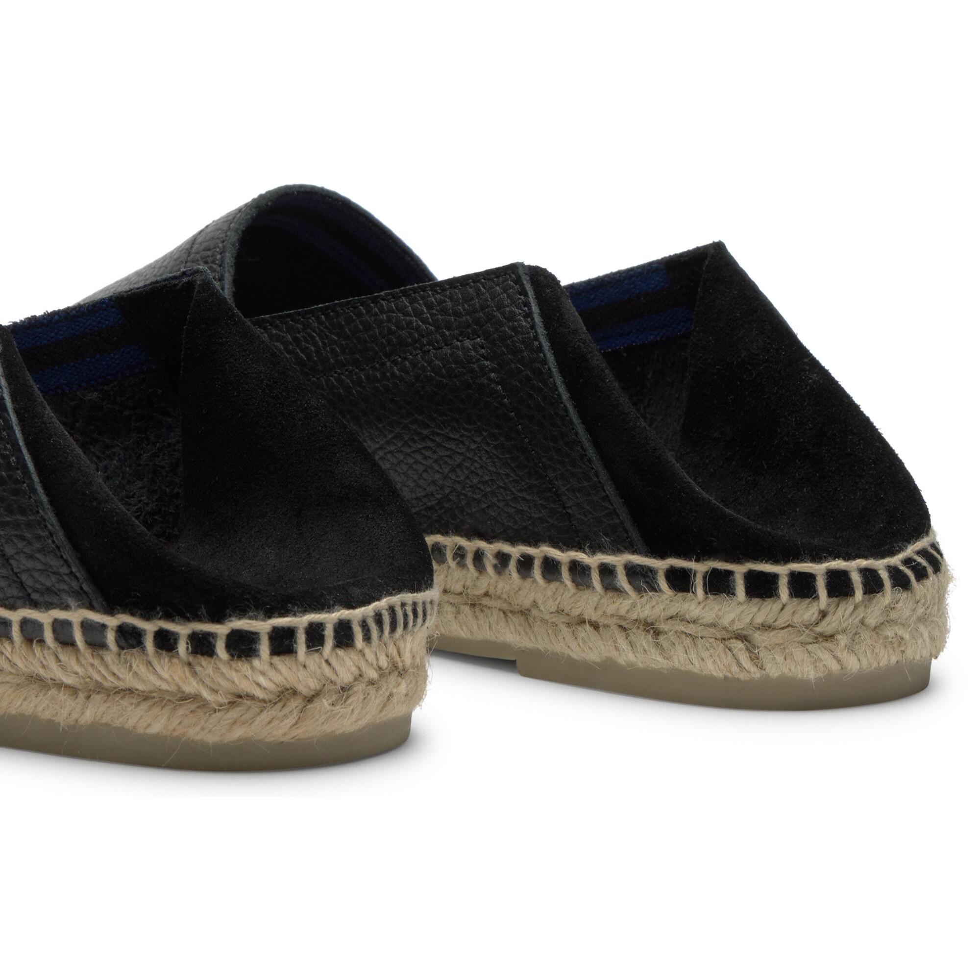 Alpargatas Polo elaboradas en combinación de cuero ovino con serraje