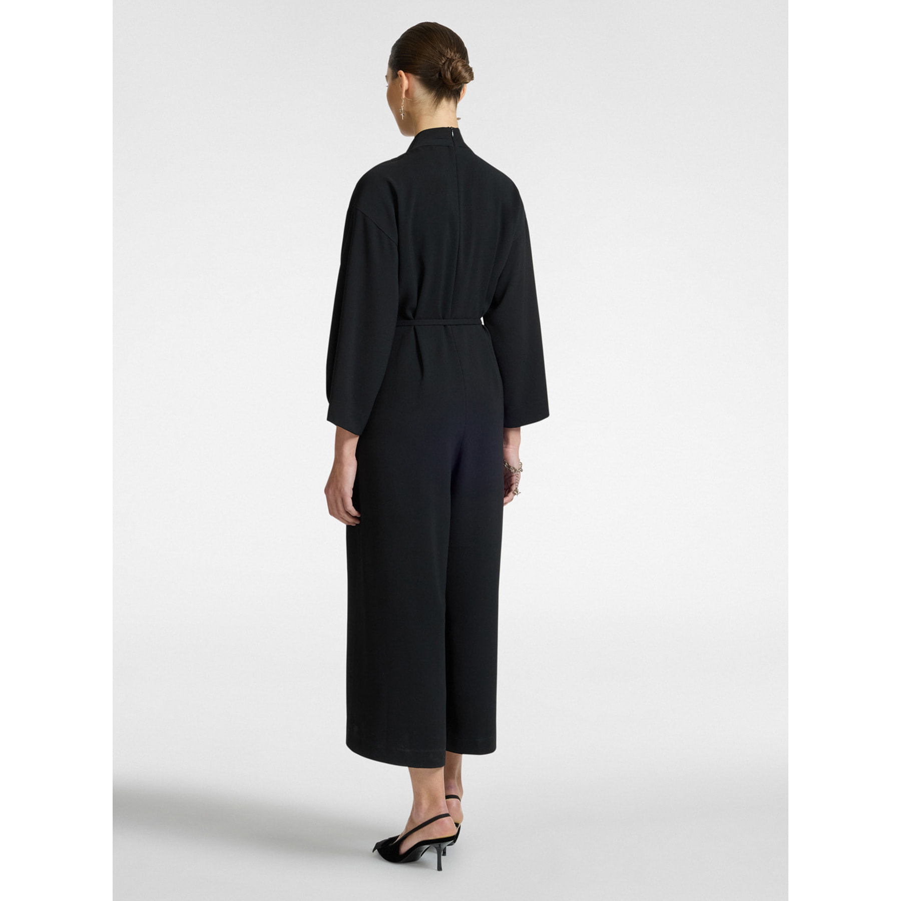 Elena Mirò - Tuta in cady con cintura - Nero