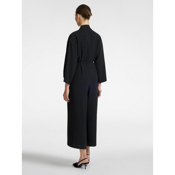 Elena Mirò - Tuta in cady con cintura - Nero