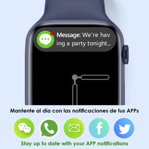 Smartwatch W29 Max con pantalla de 2.1 y modo always on. Monitor cardiaco 24h, O2 en sangre, notificaciones de Apps.