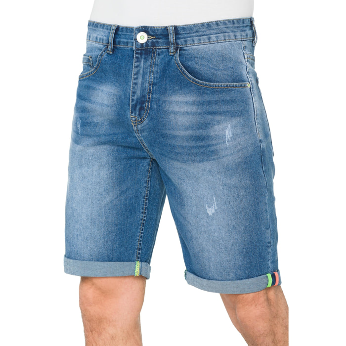 Bermuda denim Hot Buttered Arutanga azul