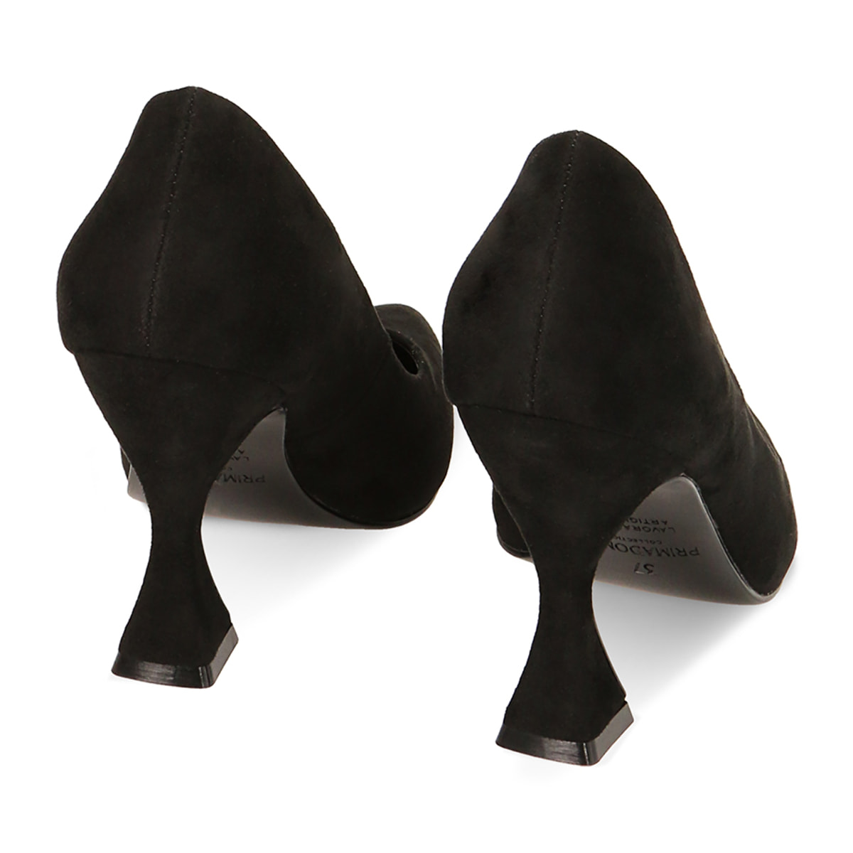 Escote negro en microfibra tacón 9 cm