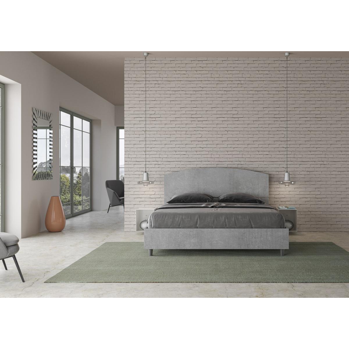 Lit coffre 160x190 gris béton Dora