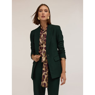 Motivi - Blazer cruzado simple de mezcla de viscosa - Verde