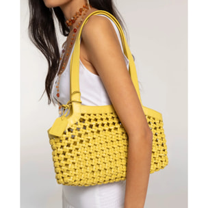 Bolso de hombro trenzado de mujer