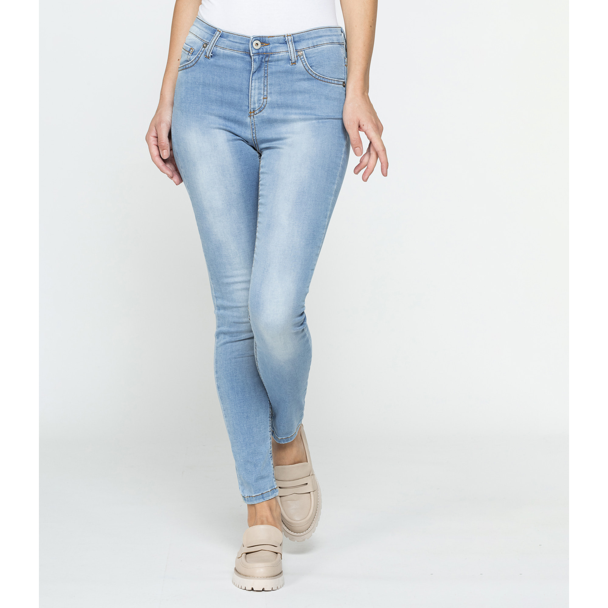 LEGG-JEANS DONNA 5 tasche con zip