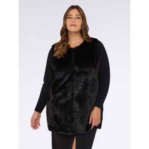Fiorella Rubino - Chaleco efecto peluche - Negro