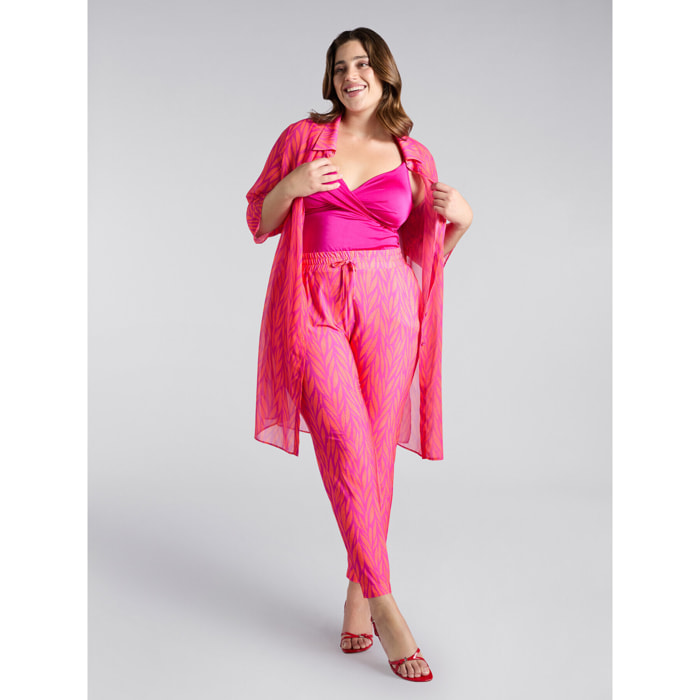Fiorella Rubino - Top tankini con escote cruzado - Fuchsia