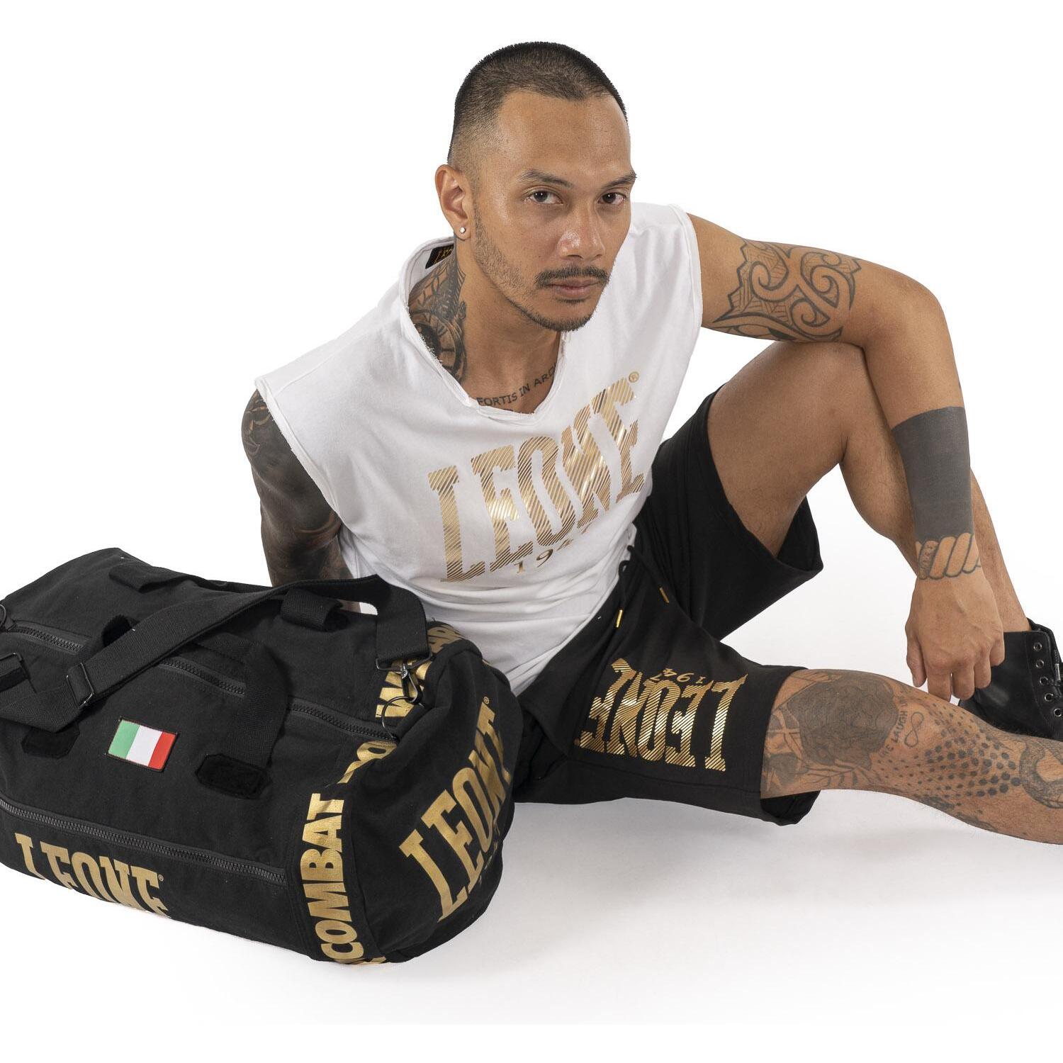 Pantalón corto de hombre de algodón no perchado Leone Stripe Gold