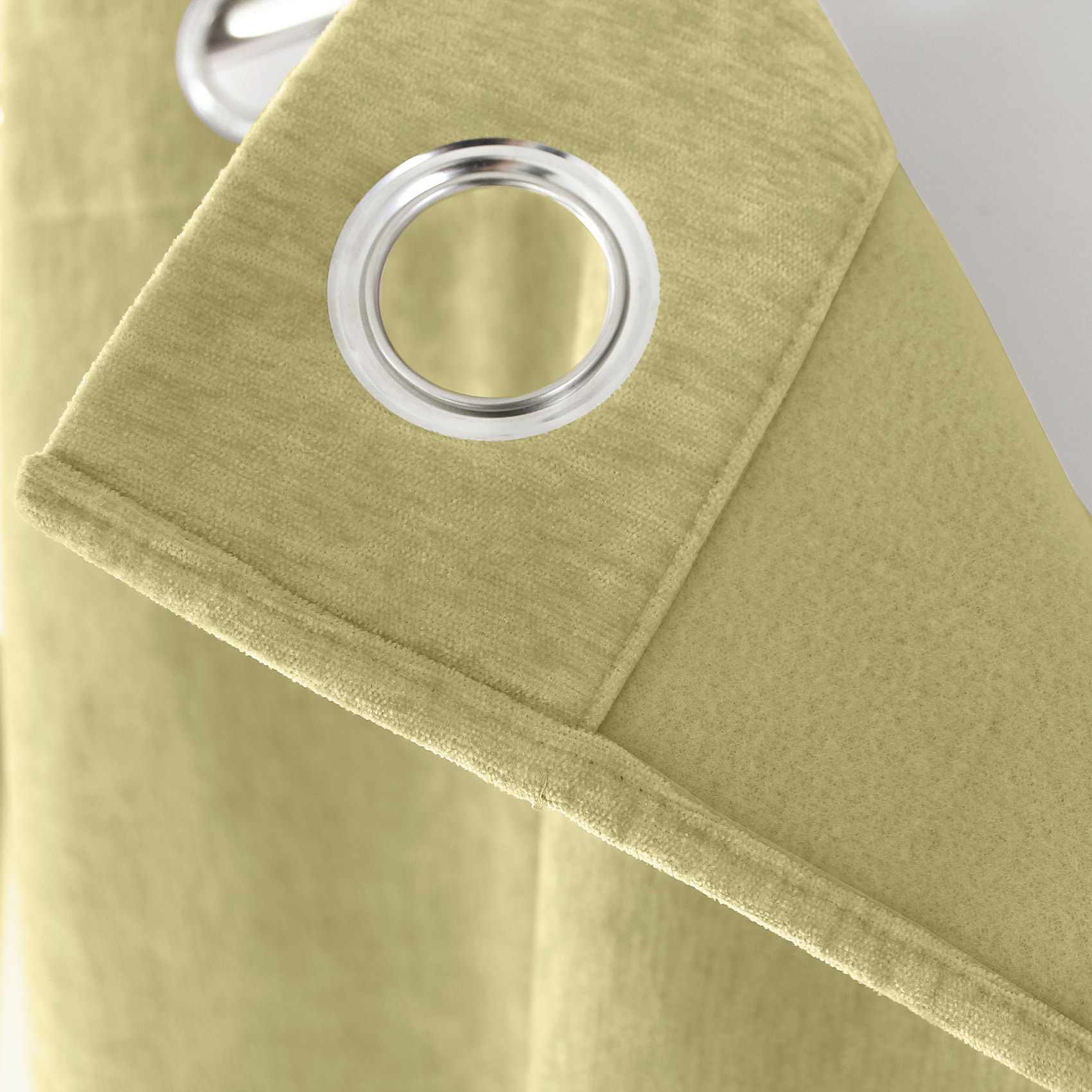 Rideau thermique en velours doublé polaire - Vert tilleul