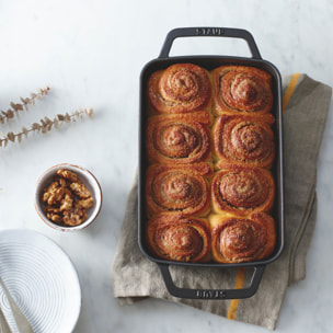 Plat à four rectangulaire, 30 x 20 cm, Noir mat