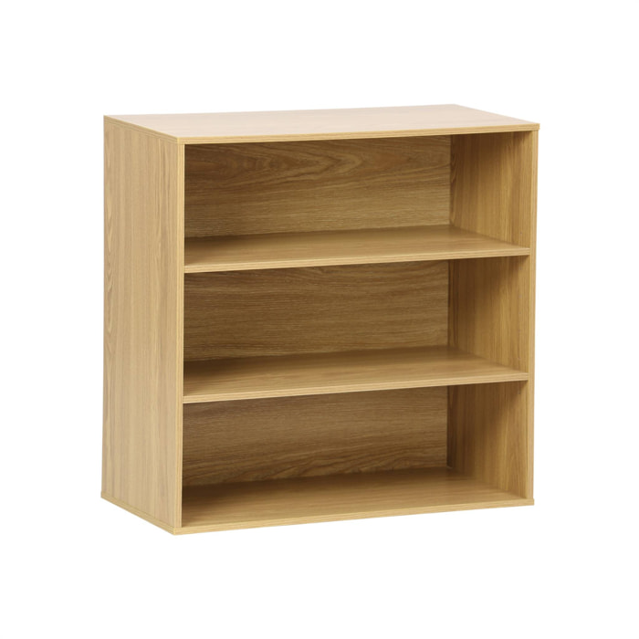 Etagère. bibliothèque. module de rangement décor bois chêne 2 étagères L 70 x P 35 x H 70cm - Kompo