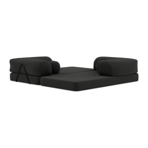 Nebula - Canapé 3 places convertible en velours texturé - Gris