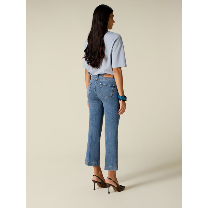 Oltre - Jeans flare stone washed - Blu