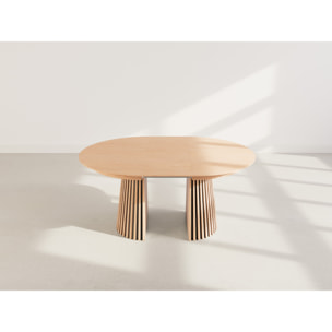 Freya - table à manger ronde extensible - effet bois - 4 à 8 personnes - Bois