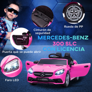 Coche Eléctrico Mercedes SLC 300 12V para Niños 3-6 Años Mando a Distancia Rosa