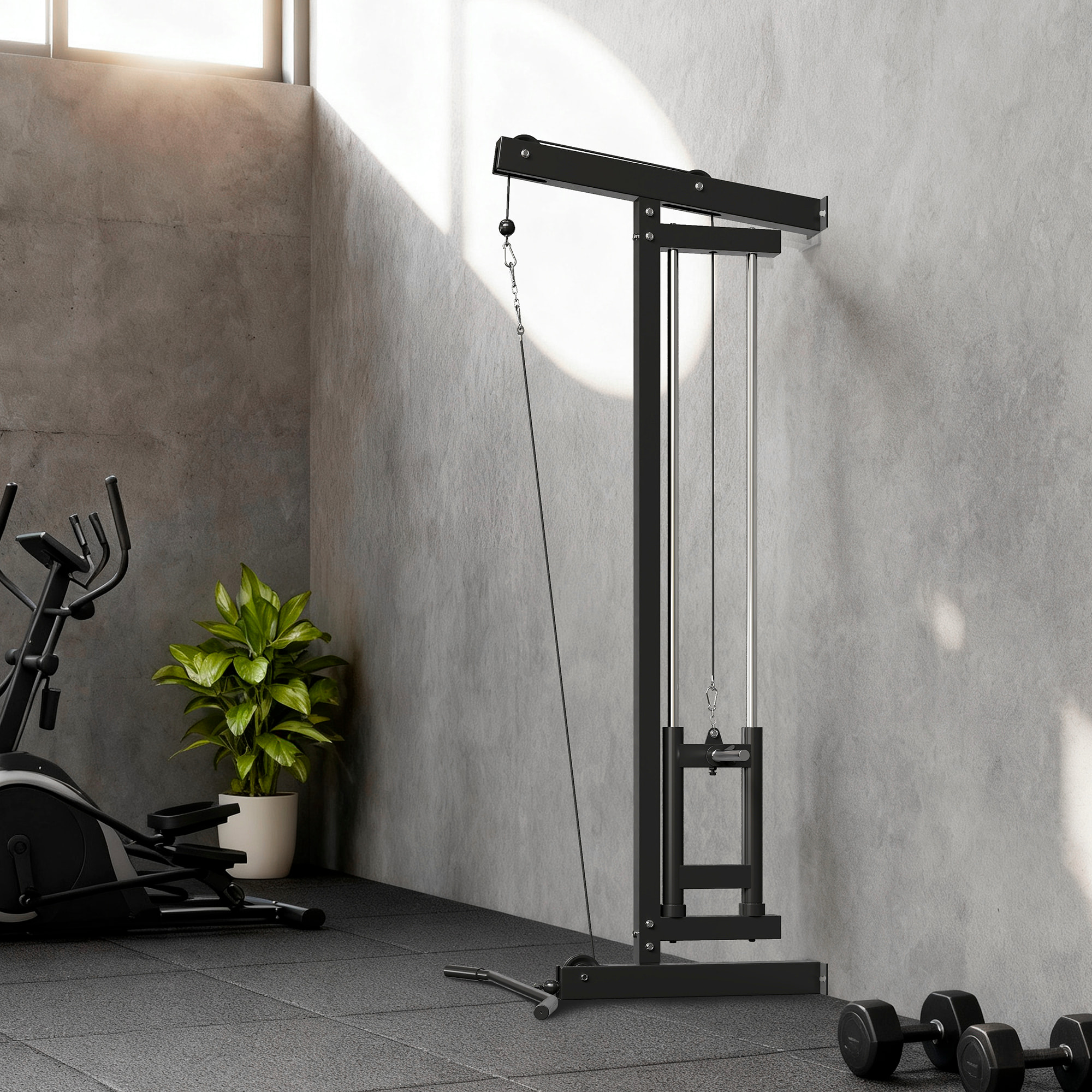Lat pulldown machine poulie haute et basse - home lat machine murale - charge par disques