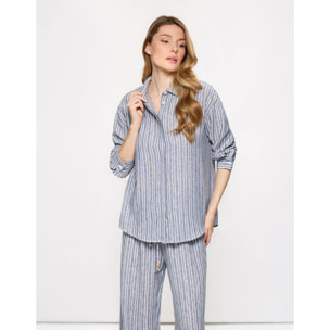 Blusa Manga Larga Azul - Bitania