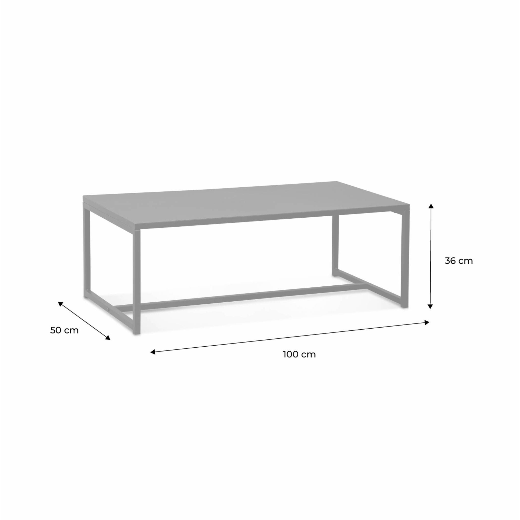 Table basse métal noir 100x50x36cm - Industrielle - pieds en métal. design