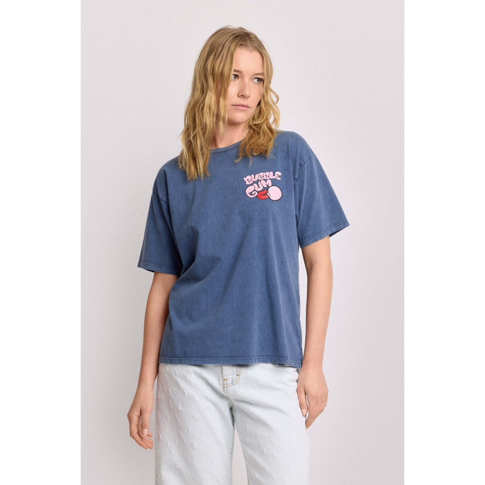 Kocca - T-shirt in cotone con grafica pop art Donna, Tinta unita, Girocollo