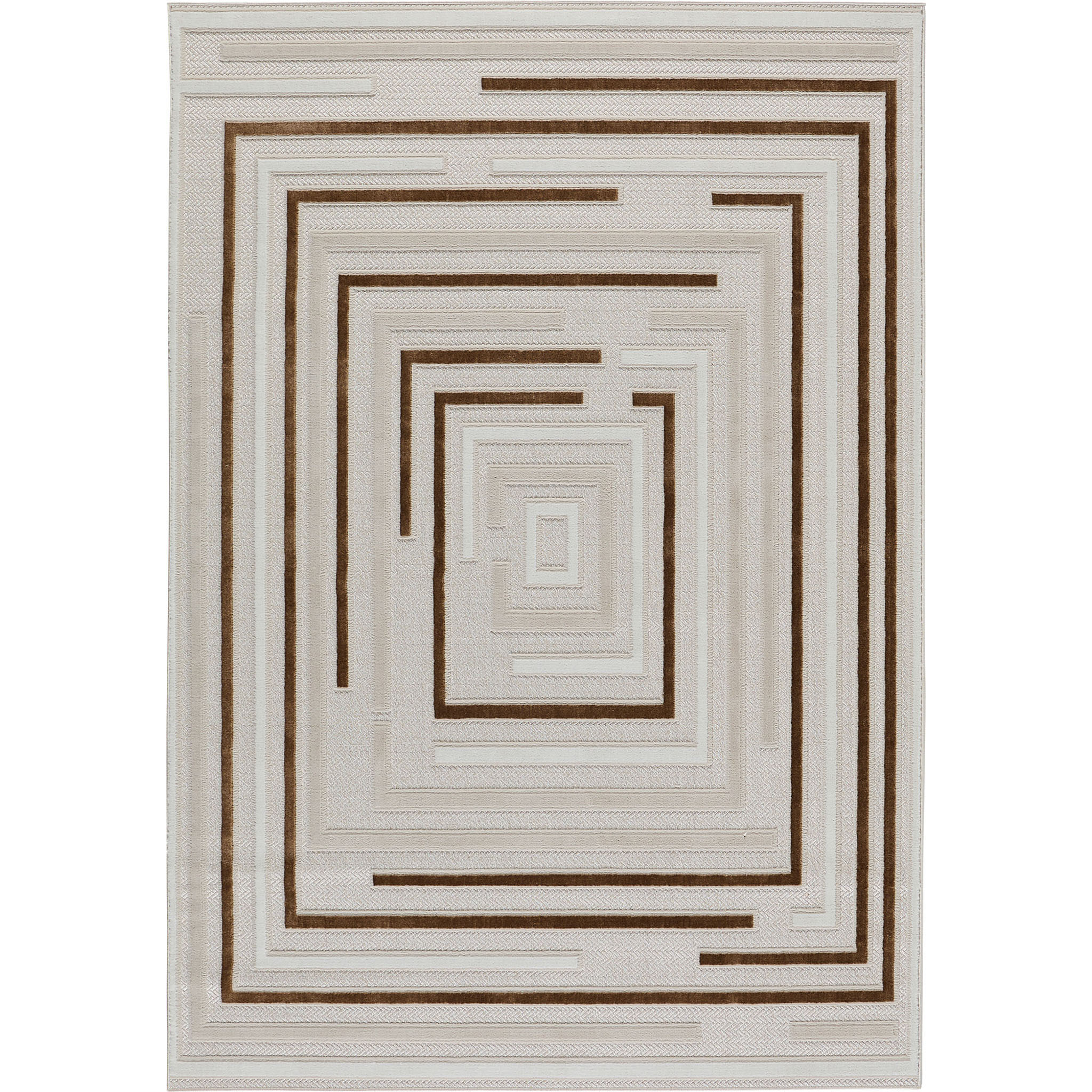 Tapis Loopin 334 beige 160x230 cm - Motif en relief - Indoor & Outdoor