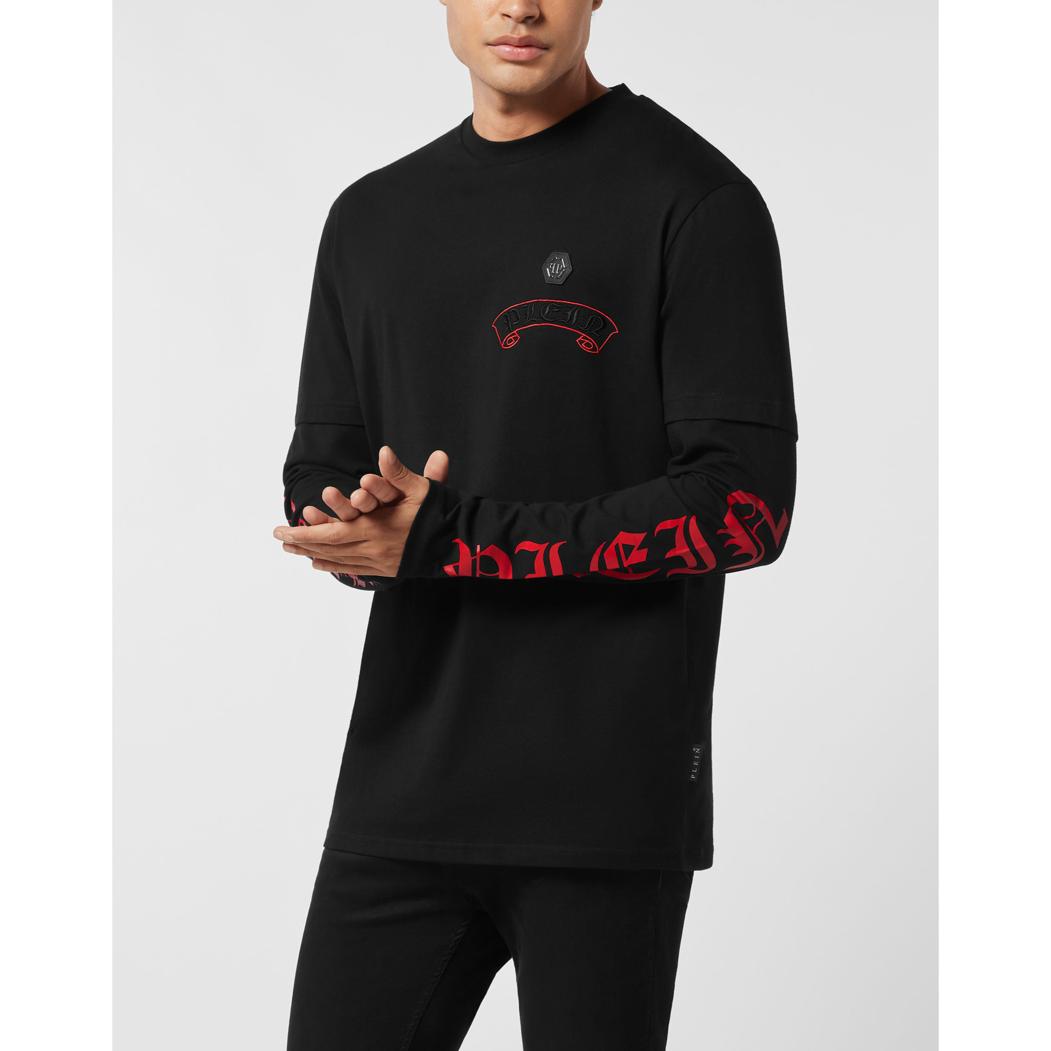 PHILIPP PLEIN Camiseta de cuello redondo y manga larga